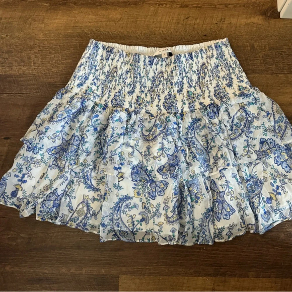 Milly Women's White Wyatt Sketched Paisley Skirt 8 - Picture 3 of 7